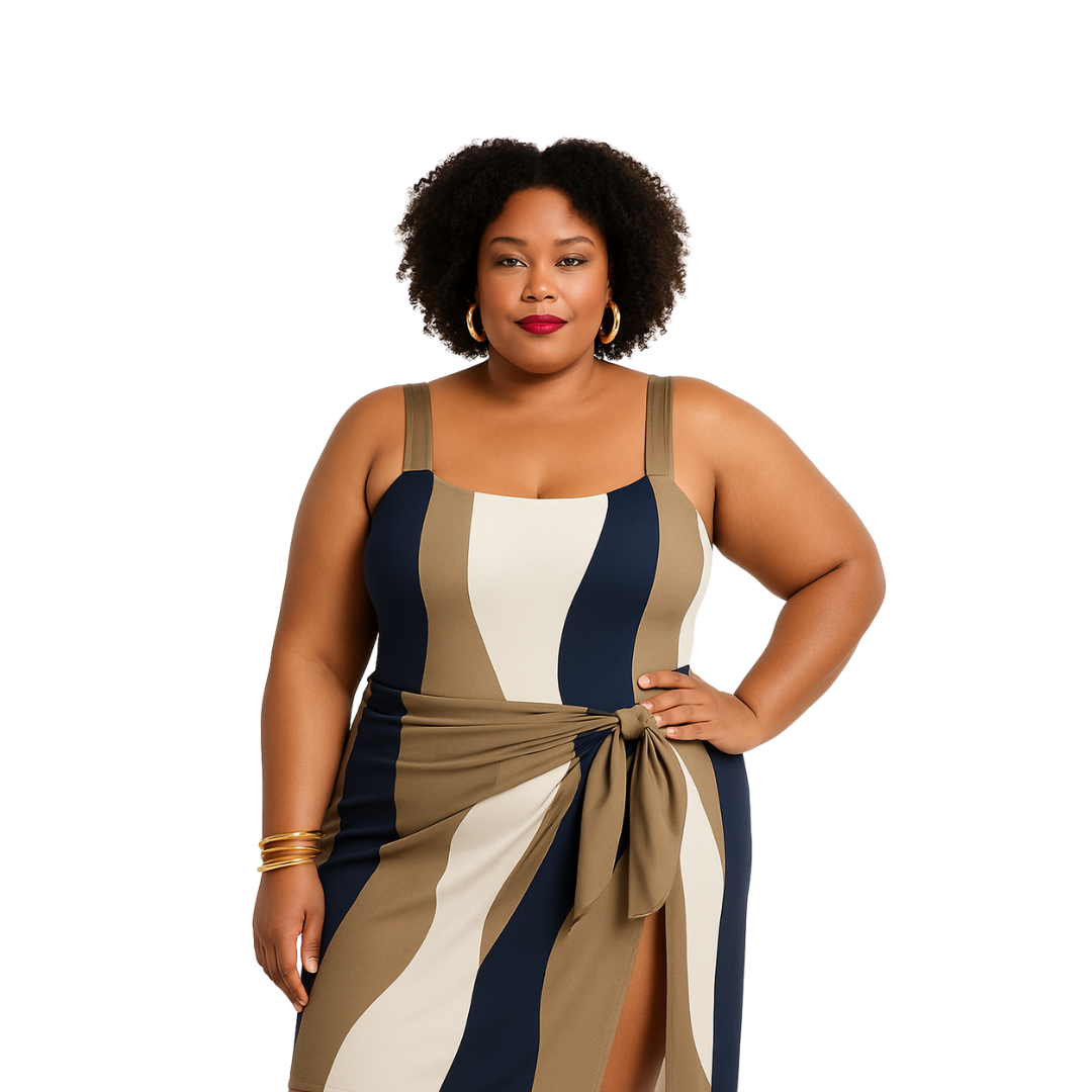 Fullbody swimsuit with fleece sarong