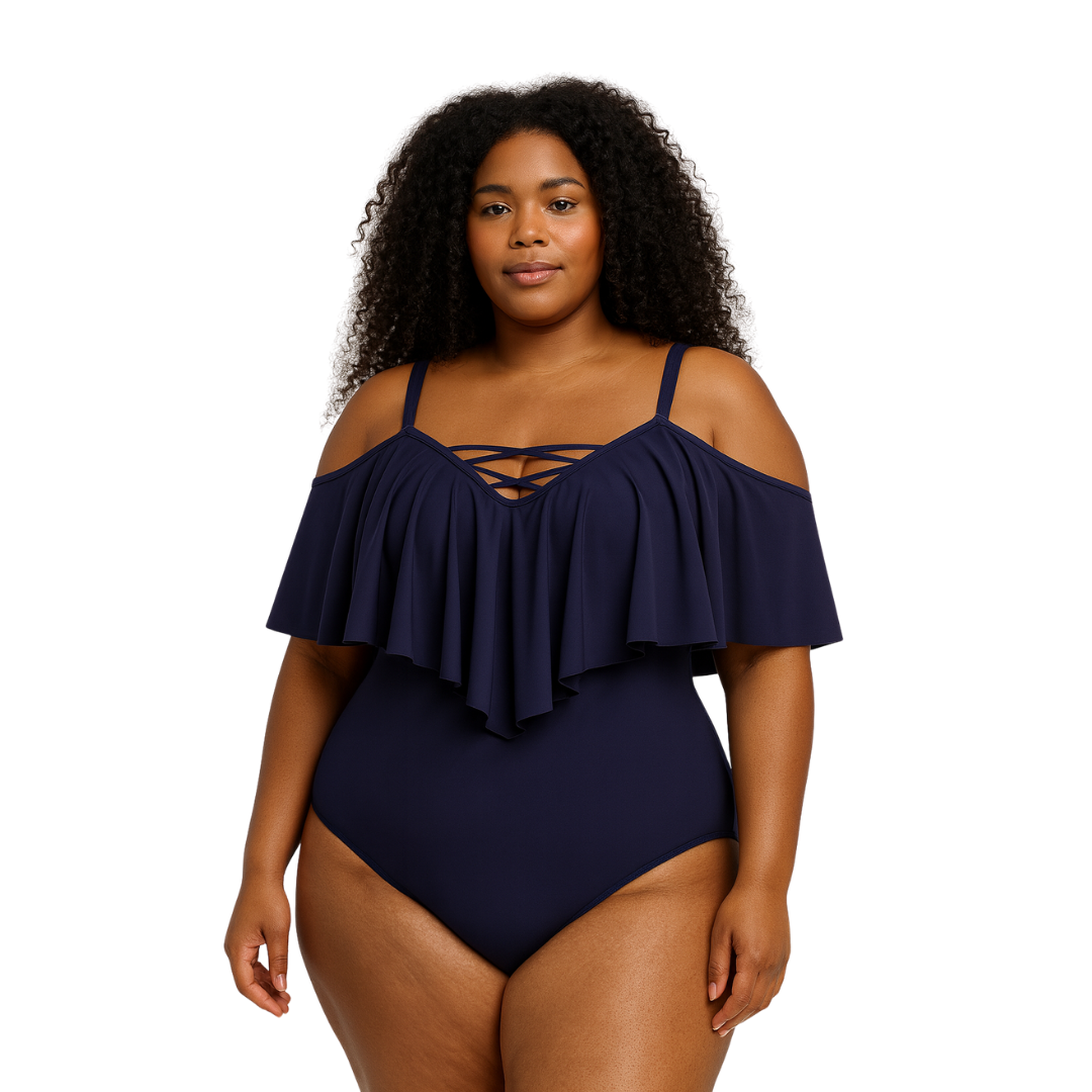 Gorgeous Ruffled plus size slimming bikini