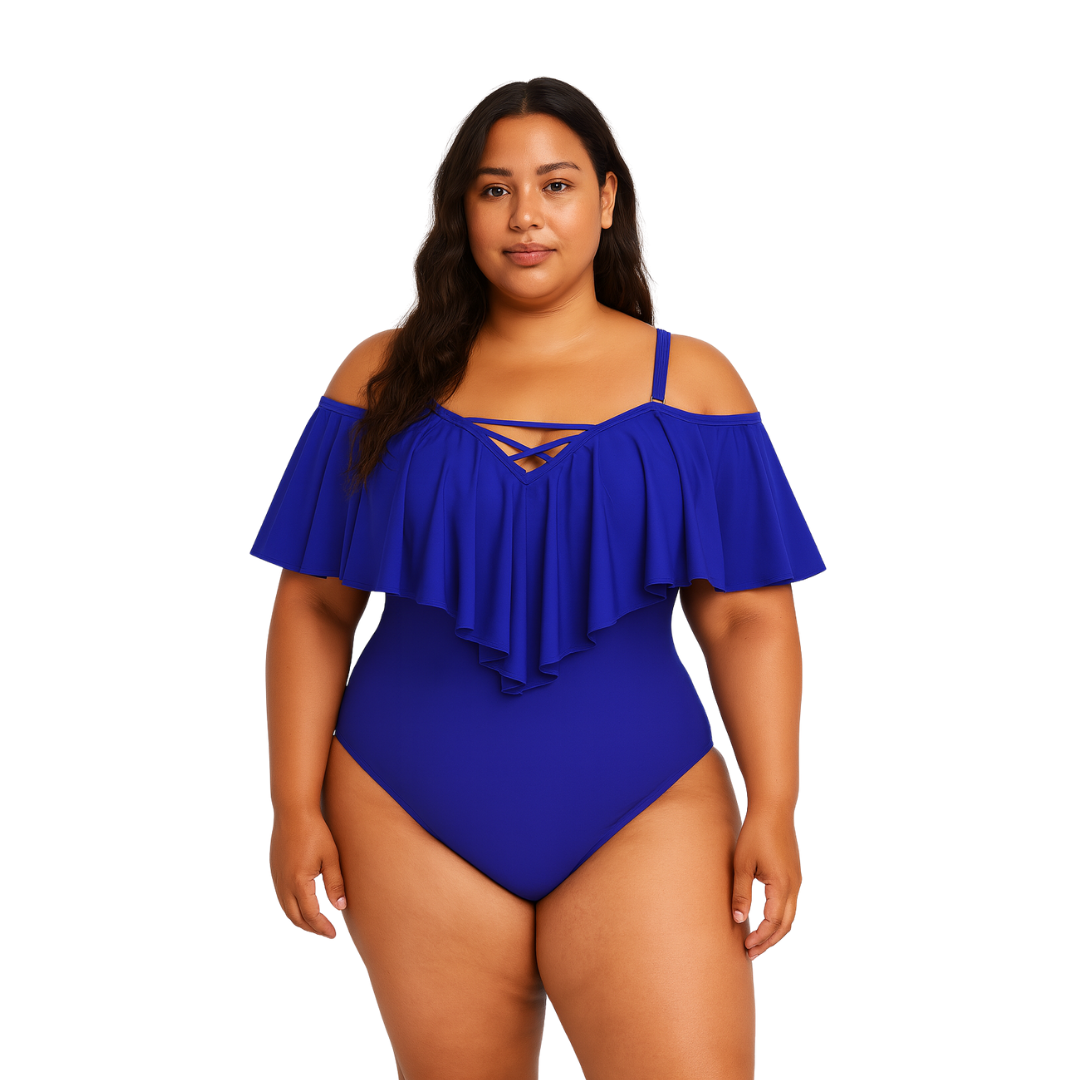 Gorgeous Ruffled plus size slimming bikini