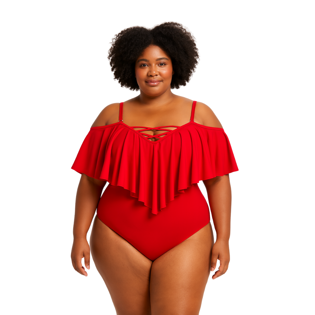 Gorgeous Ruffled plus size slimming bikini