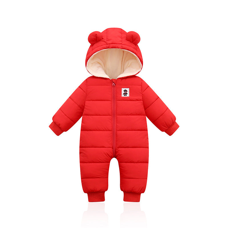 Padded down cotton baby suit
