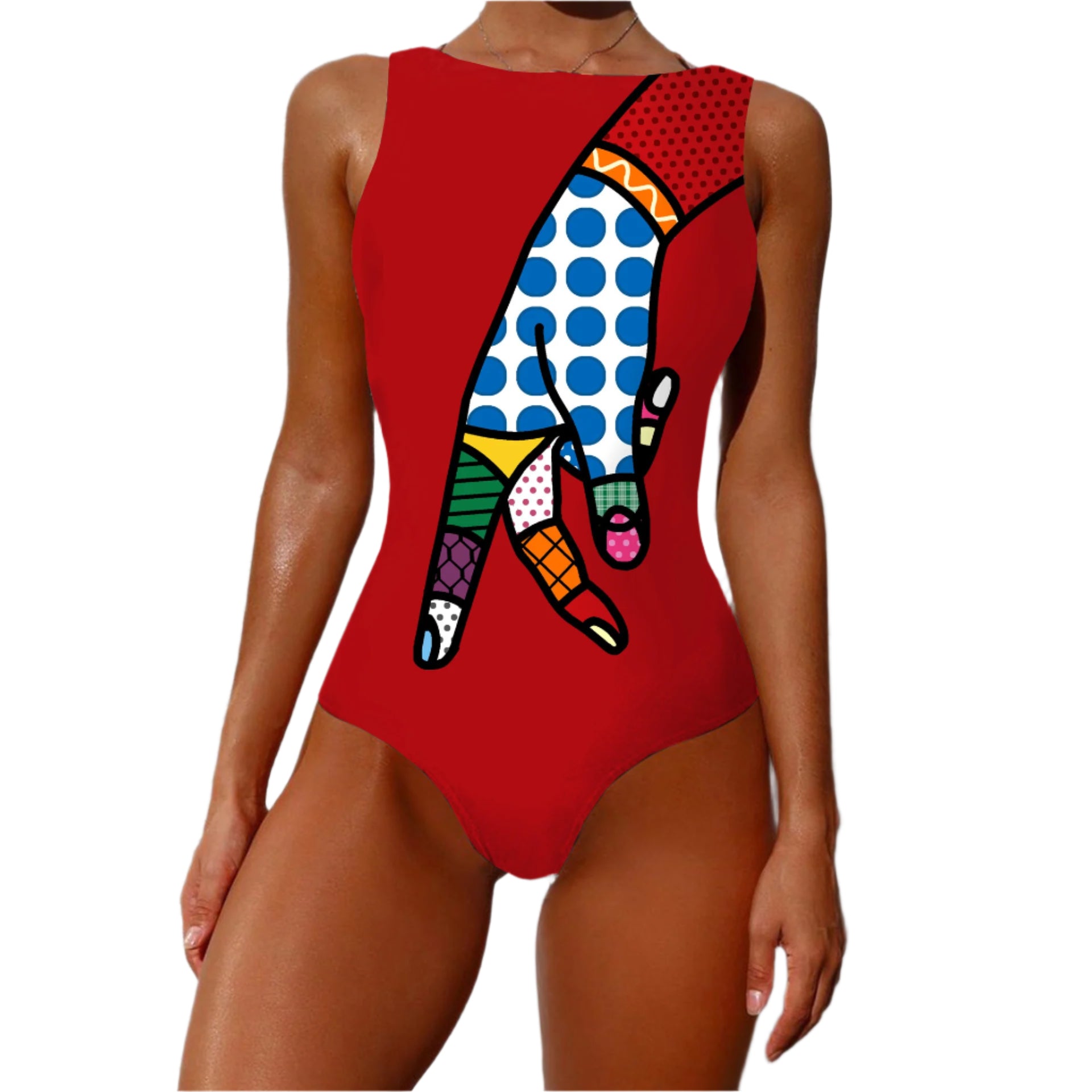 Abstract Print Full Swimsuit