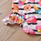 Girl's Striped Donut Swimsuit