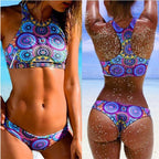 Colorful Mandala Print Brazilian Swimsuit