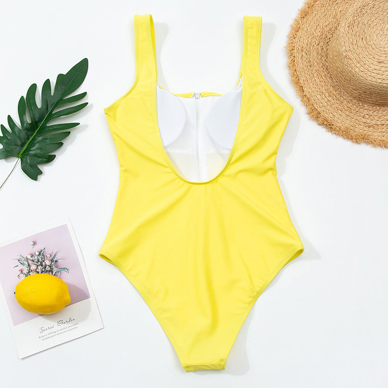 Ladies Zipper One-piece Swimsuit