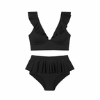 Cute Ruffled Lotus Leaf Skirt Two-Piece Swimsuit