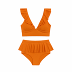 Cute Ruffled Lotus Leaf Skirt Two-Piece Swimsuit