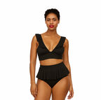 Cute Ruffled Lotus Leaf Skirt Two-Piece Swimsuit
