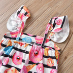 Girl's Striped Donut Swimsuit