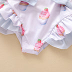Girls Ruffled One-piece Cupcake Swimsuit