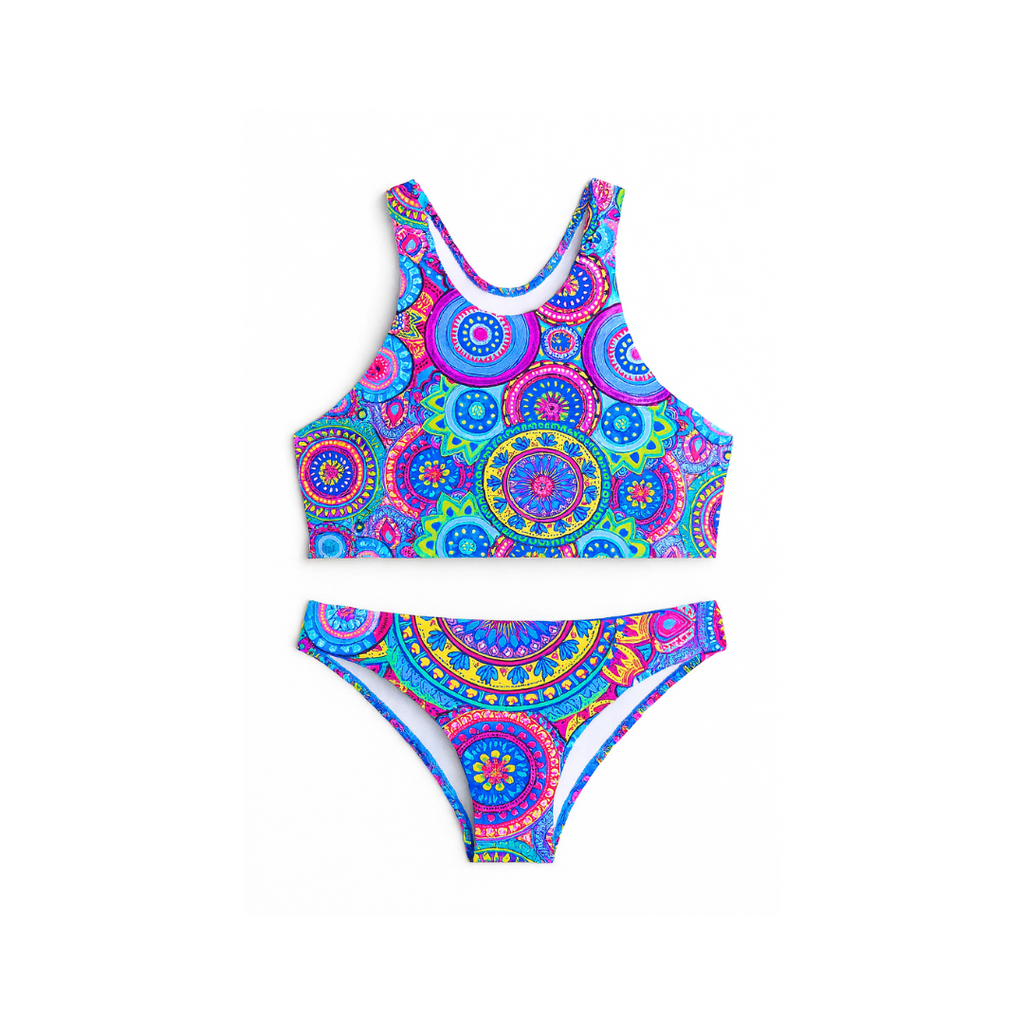 Colorful Mandala Print Brazilian Swimsuit