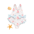 Girls Ruffled One-piece Cupcake Swimsuit