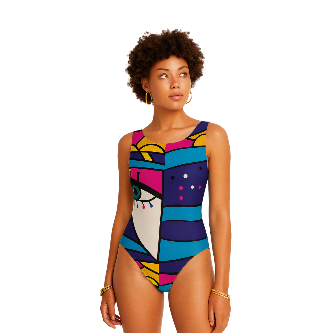 Abstract Print Full Swimsuit