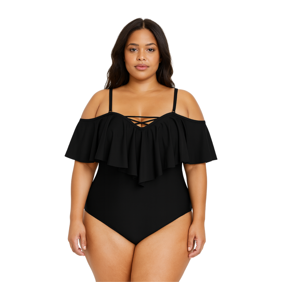 Gorgeous Ruffled plus size slimming bikini