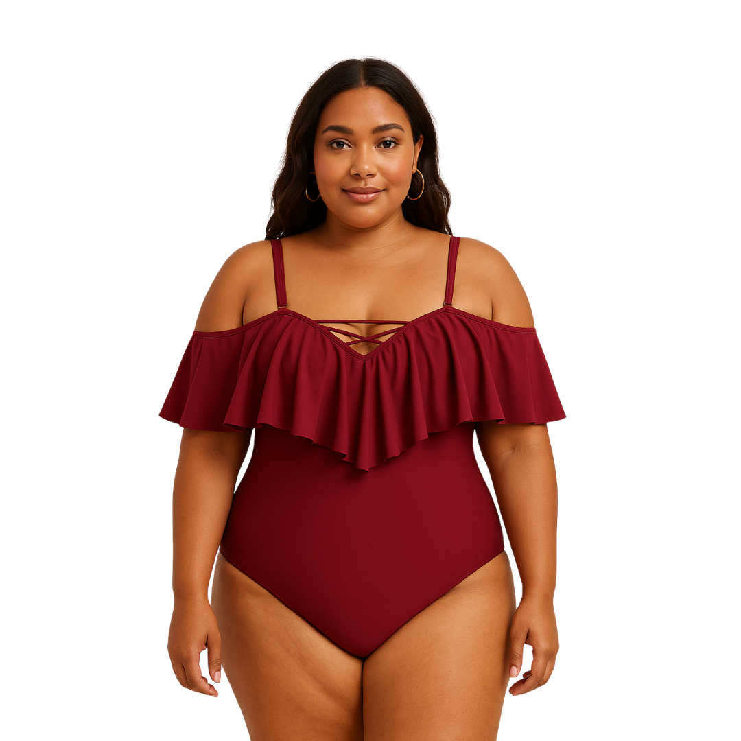 Gorgeous Ruffled plus size slimming bikini