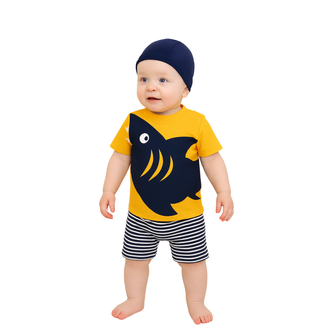 Kids two-piece Shark Print Swimsuit